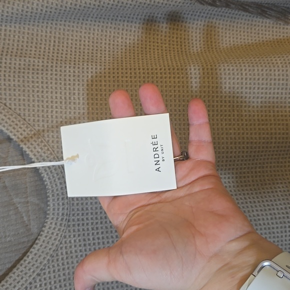 ANDREE BY UNIT Taupe Textured Blouse - Picture 5 of 6